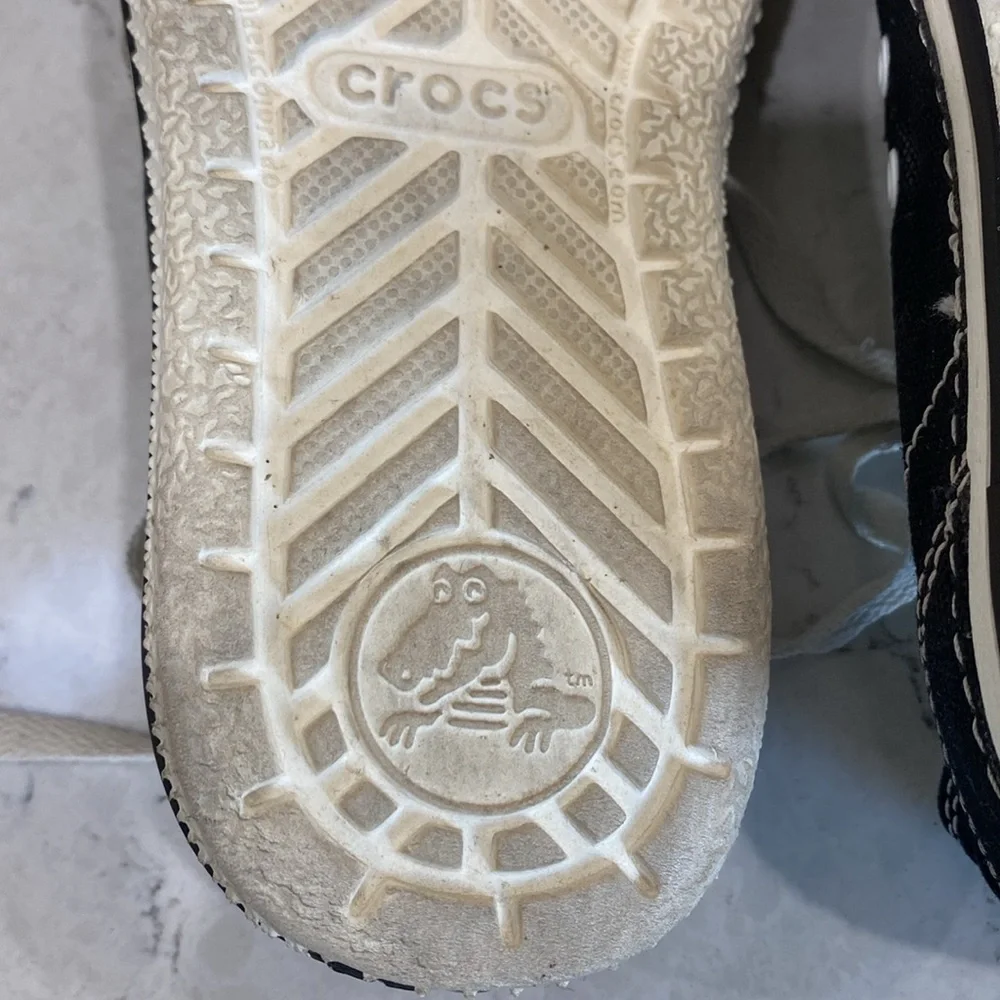 Crocs black and white shoes